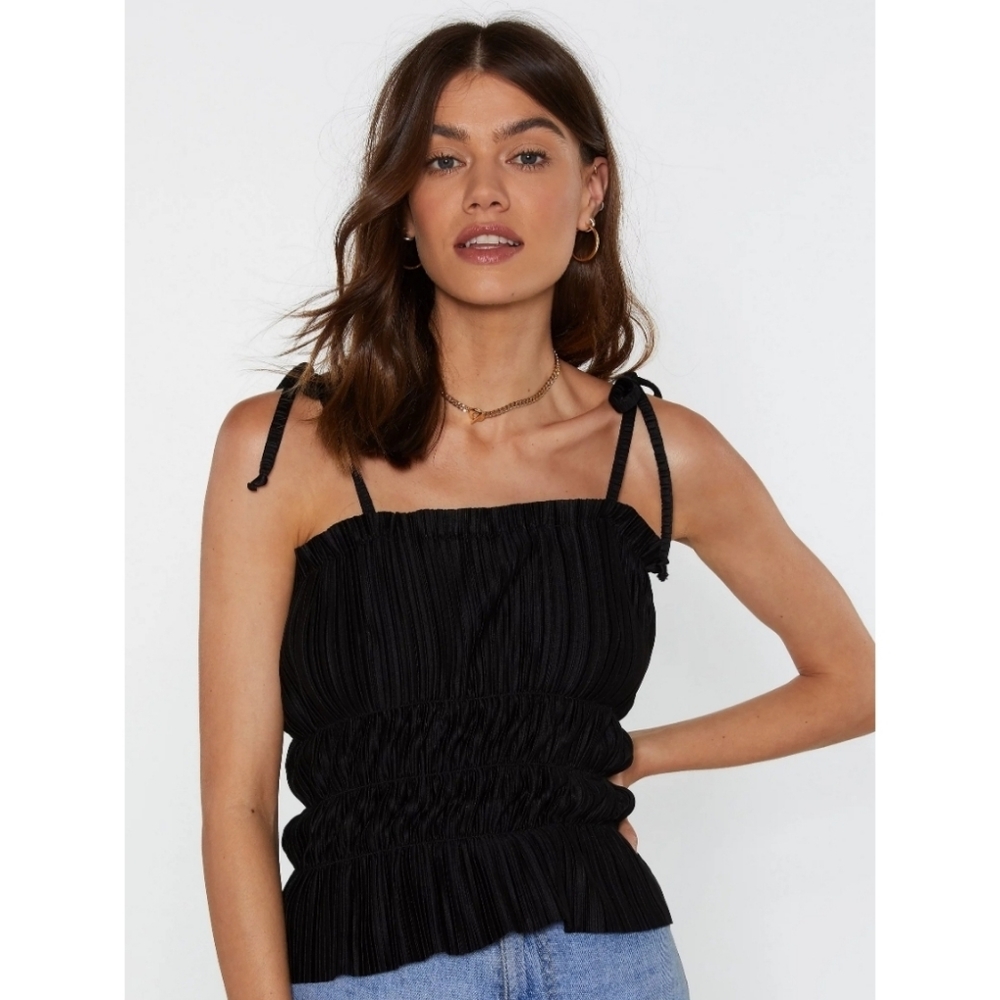 Plisse Ruffle Tierred Cami